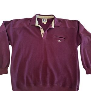 Vintage‎ Greenline Men's Purple 3-Button Pullover Sweater M Retro 90s